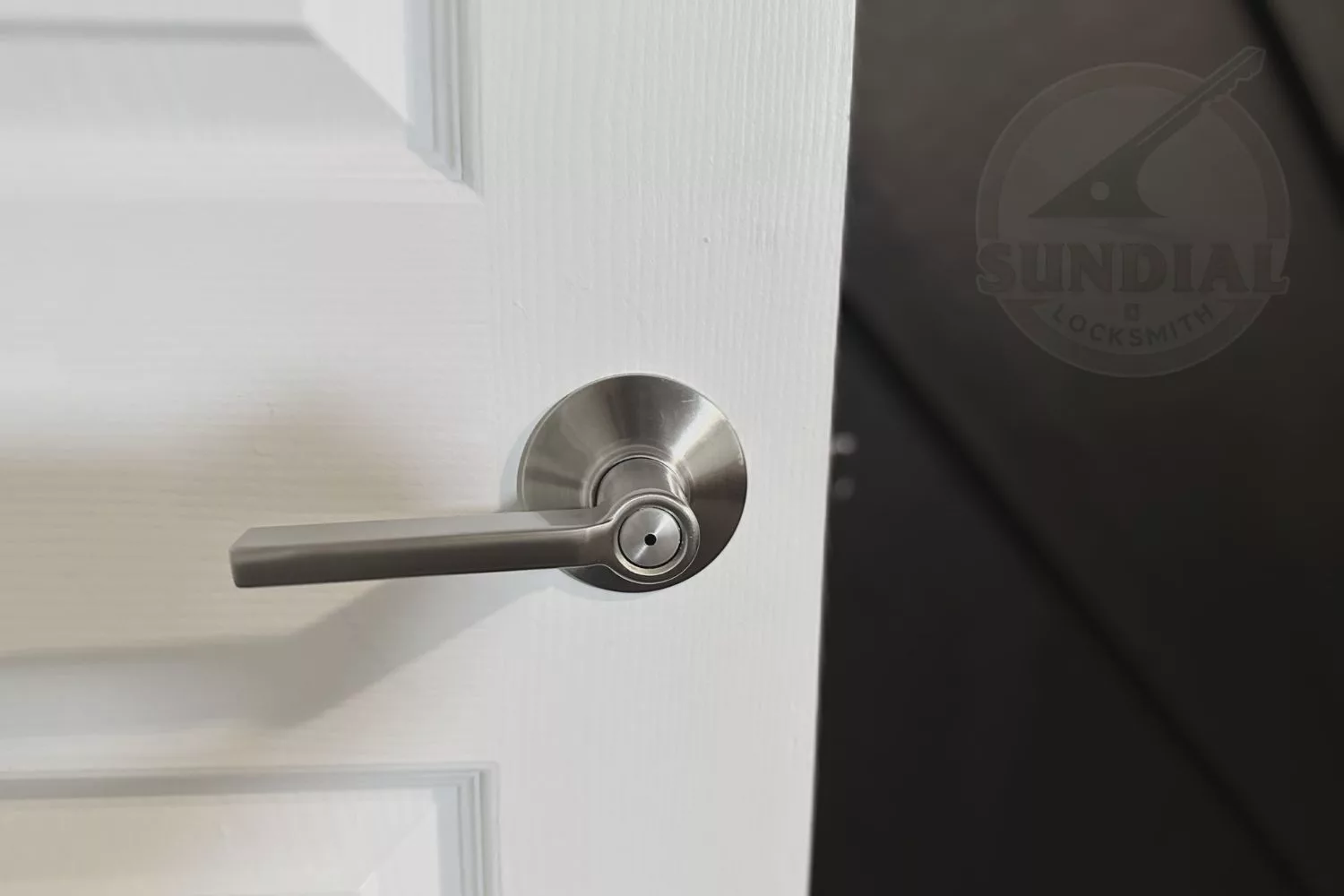 Close-up of a contemporary bedroom lock.