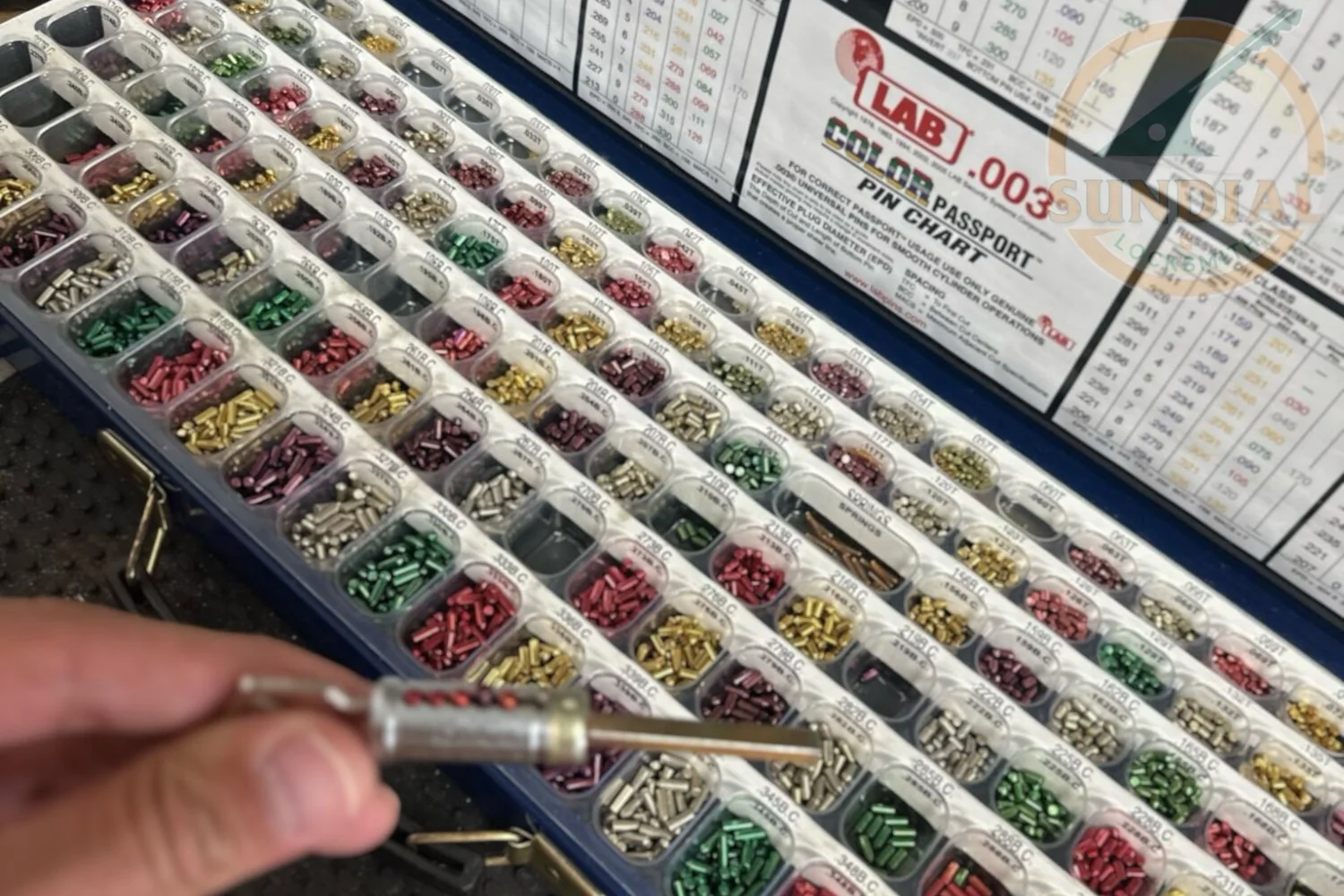 Restricted Keys Explained: How They Stop Unauthorized Copies A locksmith technician inspecting a high-security restricted key at a shop counter — illustrating how do restricted keys work to prevent unauthorized duplication
