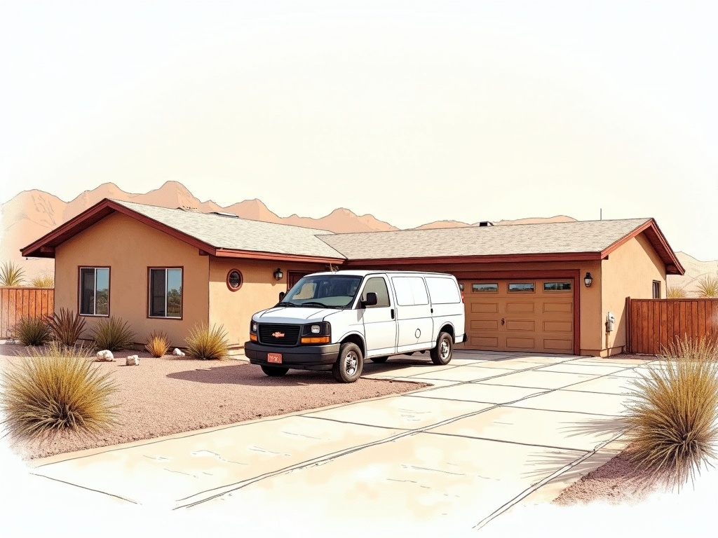 A mobile locksmith providing car key replacement service at a custom home near Chandler Heights Road in Chandler Heights, AZ