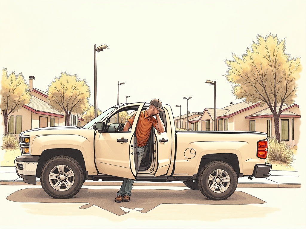 Laveen, AZ A locksmith in Laveen AZ programming a key fob for a pickup truck in the Laveen Meadows neighborhood off Dobbins Road